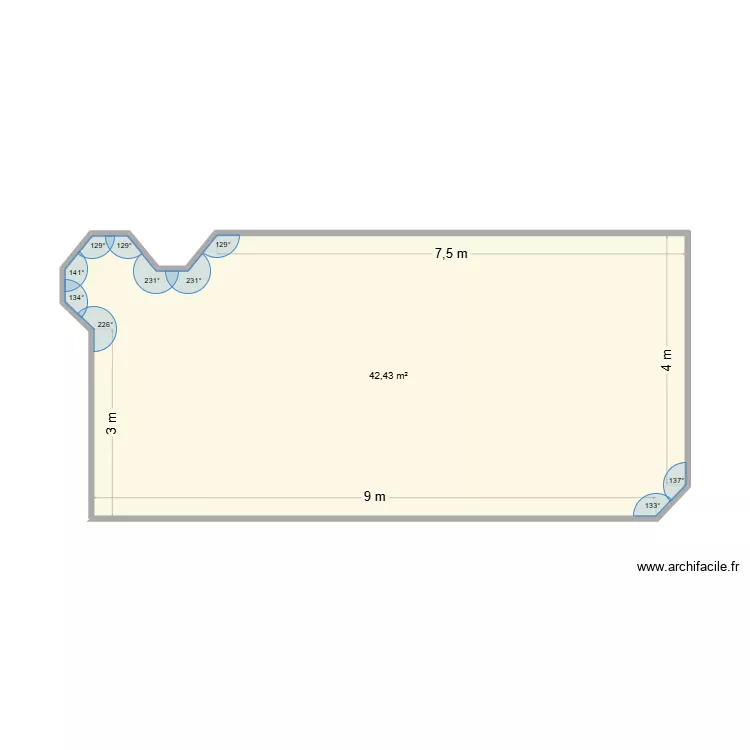 piscine. Plan de 1  et 42 m²