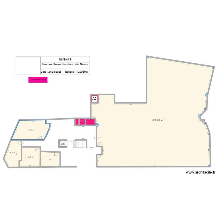 NIVEAU 3 .. Plan de 10 pièces et 824 m2