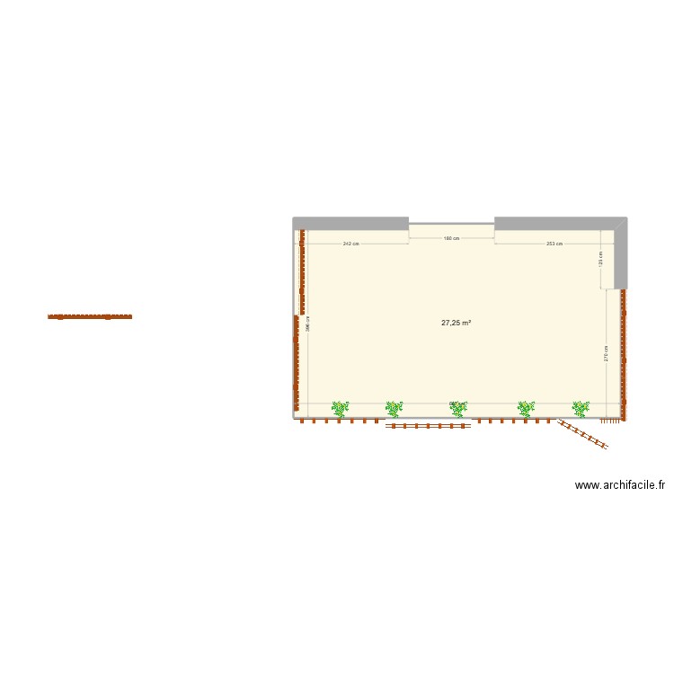 Famille AMSELLEM. Plan de 1 pièce et 27 m2