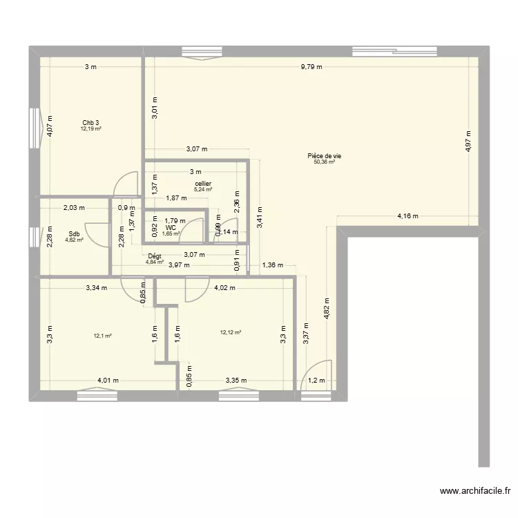 Alex 3. Plan de 8 pièces et 103 m²