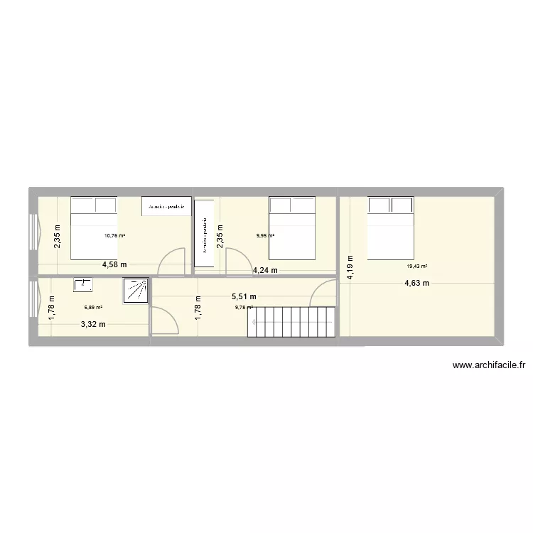 appart 3 jeanne. Plan de 7  et 108 m²