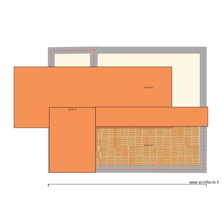 banat. Plan de 3 pièces et 77 m2