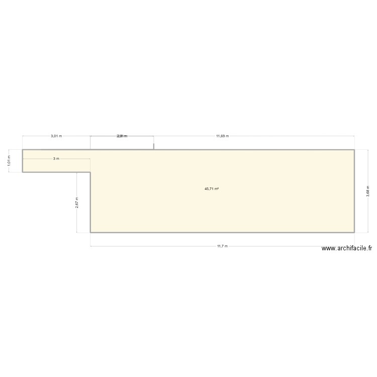 Pujol Bompas. Plan de 1 pièce et 46 m2