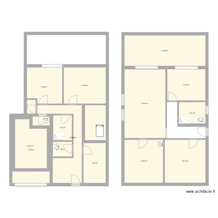 lormont PROJET. Plan de 14 pièces et 192 m2