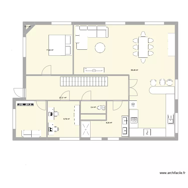frons 1 er etage. Plan de 7 et 125 m² frons 1 er etage. Plan de 7 et 125 m²