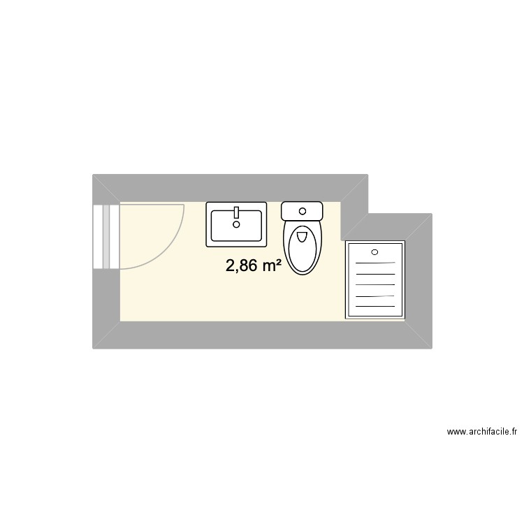 salle de bain Coralie. Plan de 1 pièce et 3 m2
