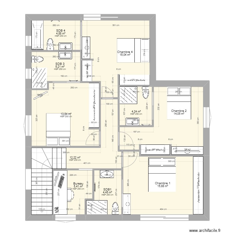 plan mur exterieur + ouverture etage. Plan de 0 pièce et 0 m2