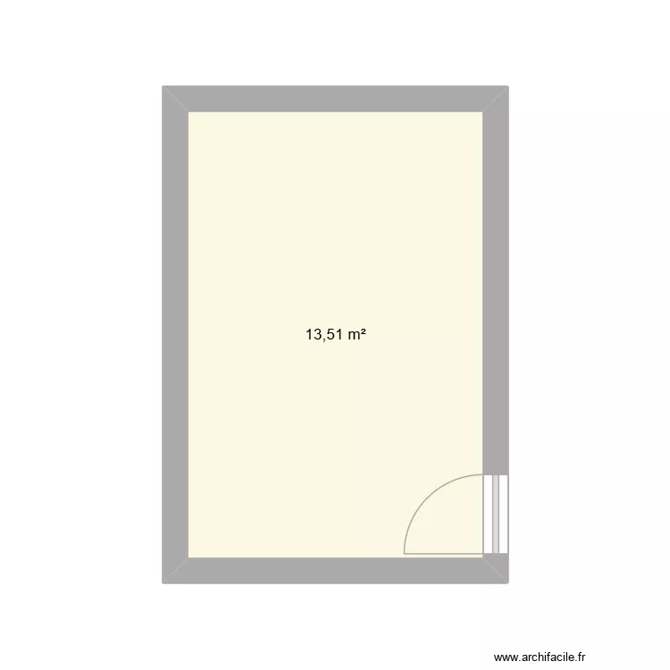 Chambre P. Plan de 1  et 14 m²