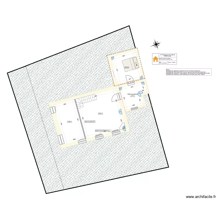 Jaunis Ruffle - Proposition am&eacute;nagement. Plan de 13 Pièces et 111 m²