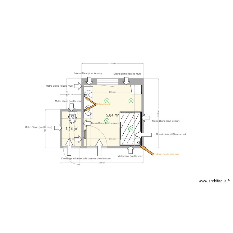 GATHIER DOMINIQUE . Plan de 2 pièces et 7 m2