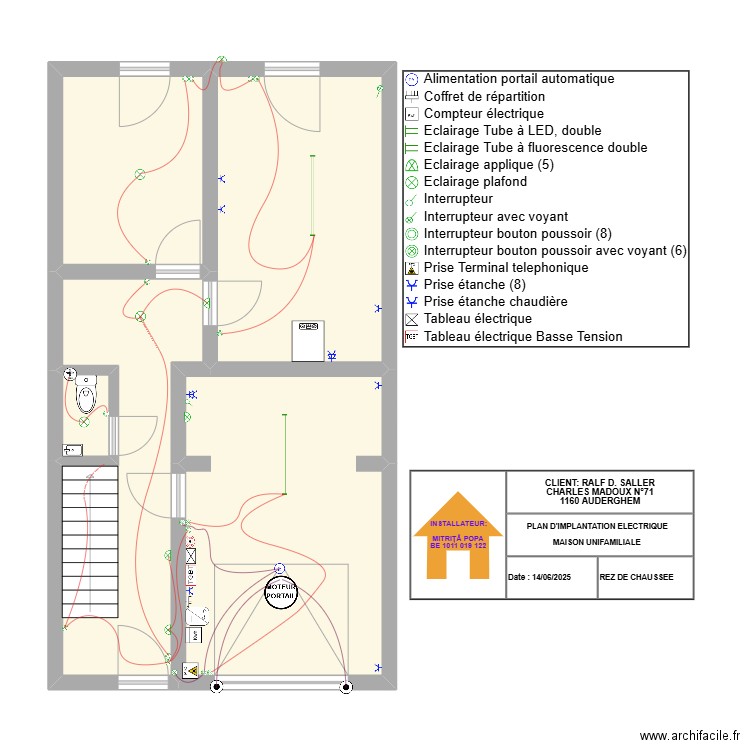 RALF SALLER RDC. Plan de 5 pièces et 57 m2