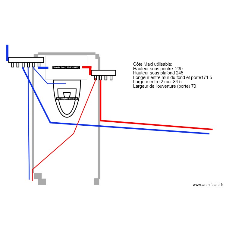 WC Les Gouttes Tuyauterie. Plan de 0 pièce et 0 m2