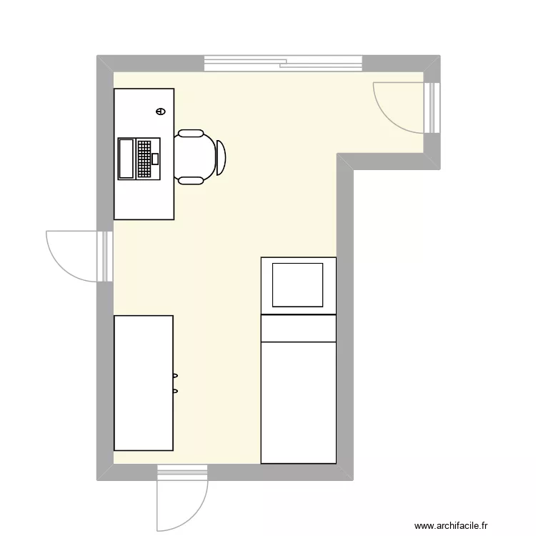 ben's room. Plan de 1  et 24 m²