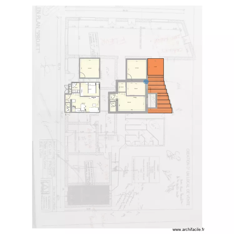 T2 1B et 1C VIDE. Plan de 19  et 216 m²
