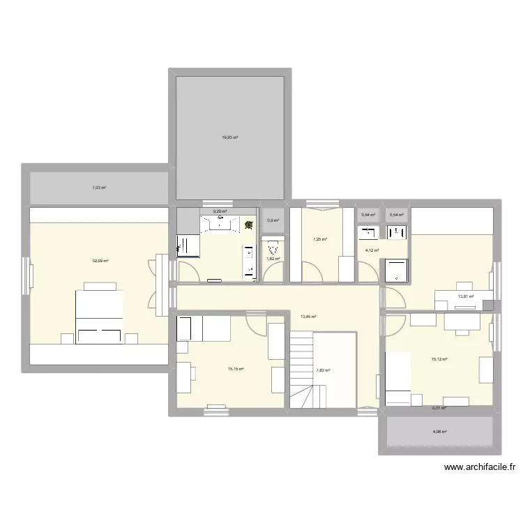 maison140. Plan de 17  et 154 m²