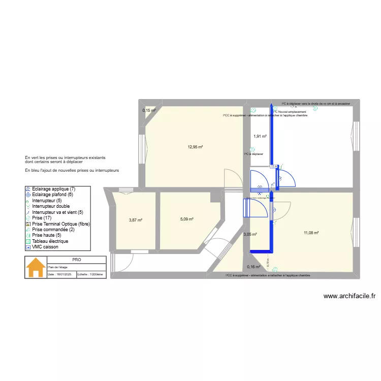 Apres travaux. Plan de 