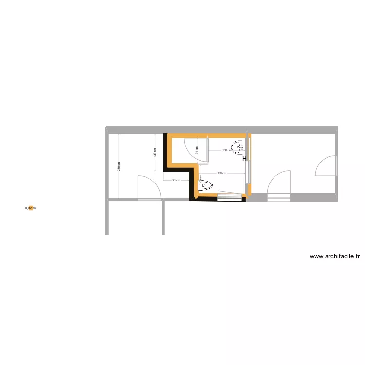 AN Ligneaux SdB RdC Etat futur. Plan de 