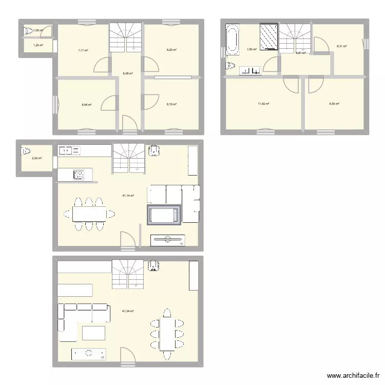 Maison rdc. Plan de 15 pièces et 168 m² Maison rdc. Plan de 15 pièces et 168 m²
