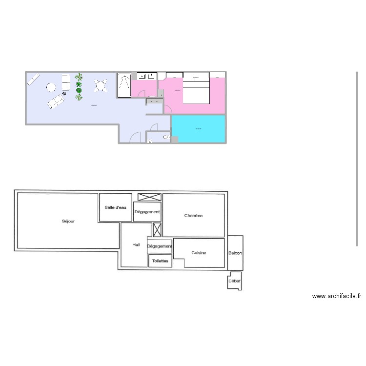 Laurent2. Plan de 3 pièces et 160 m2