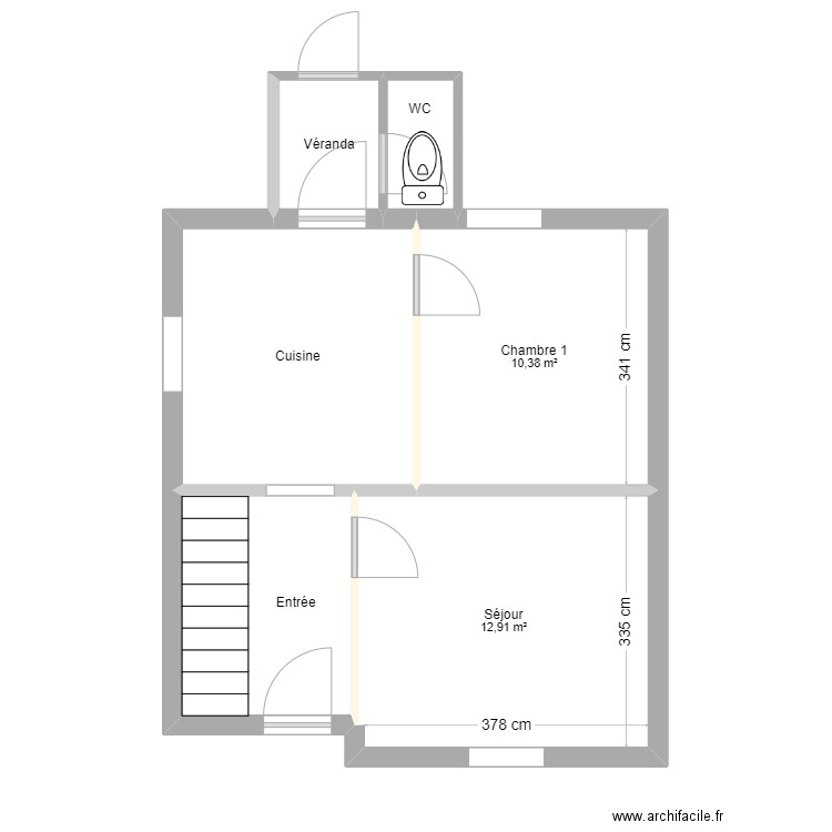 Maison actuelle. Plan de 6 pièces et 44 m2