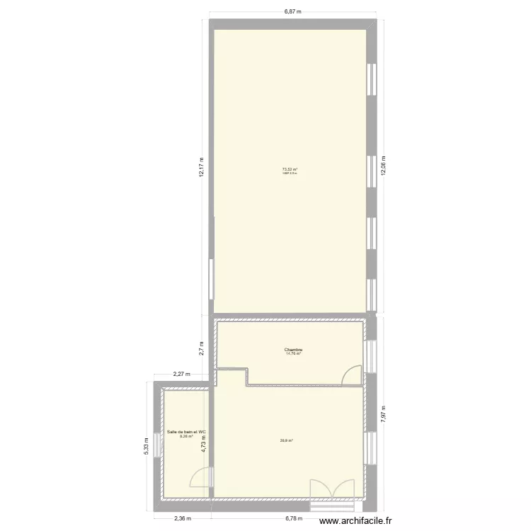 Lalanne. Plan de 4  et 125 m²
