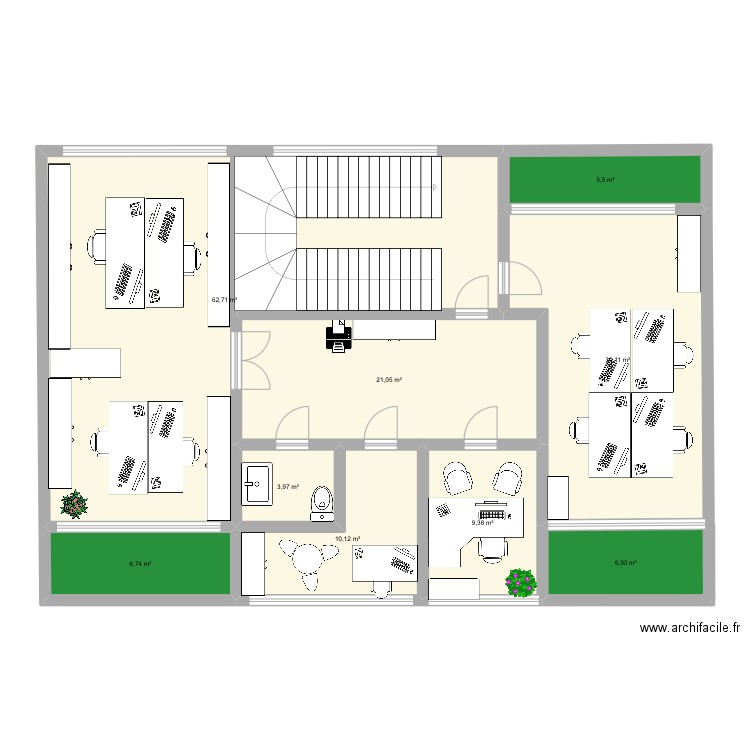 Stage Q. Plan de 9 pièces et 156 m2