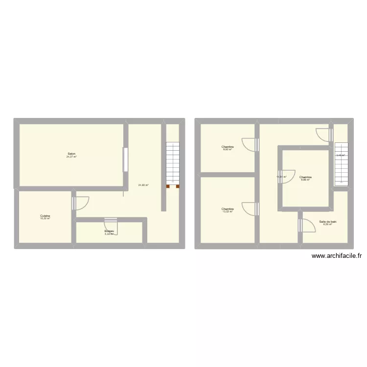 maison ta3 2I2D. Plan de 10  et 123 m²
