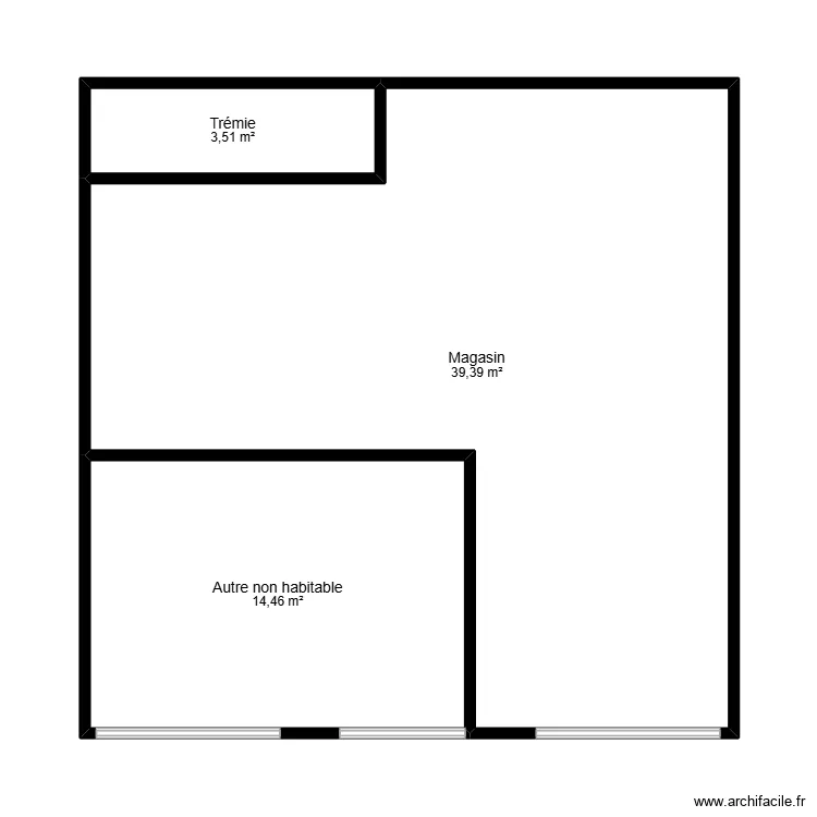 OBAMBI MOUNGALIE r1. Plan de 3  et 57 m²