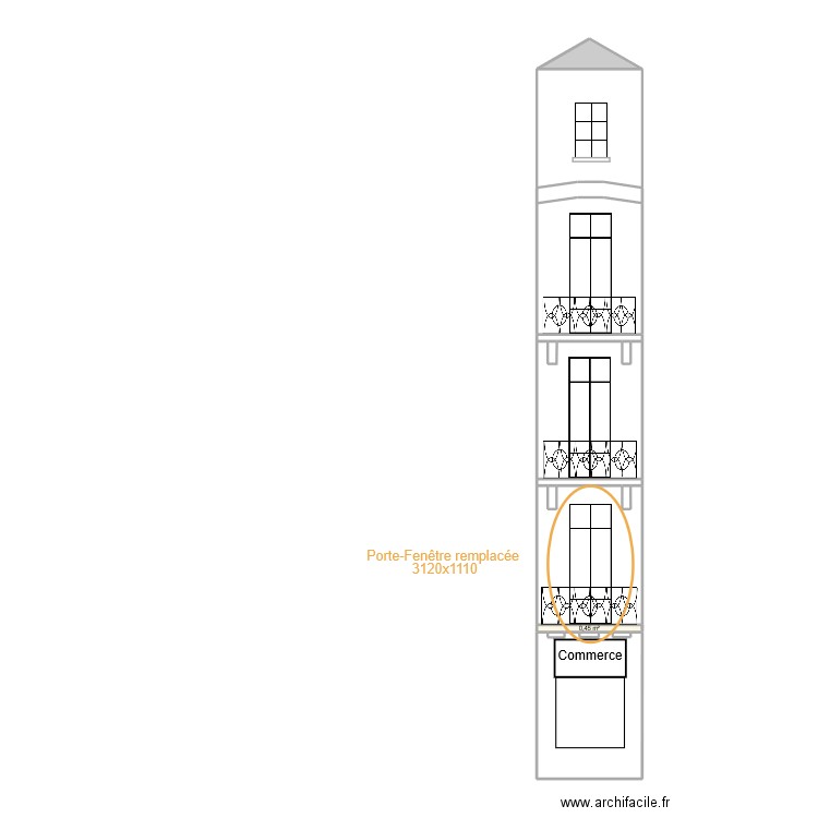 bordeaux face 2. Plan de 15 pièces et 50 m2