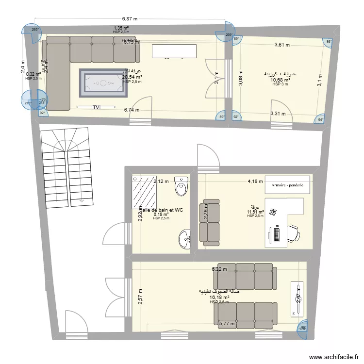 Ait Melloul Plan 84m. Plan de 7 et 67 m² Ait Melloul Plan 84m. Plan de 7 et 67 m²