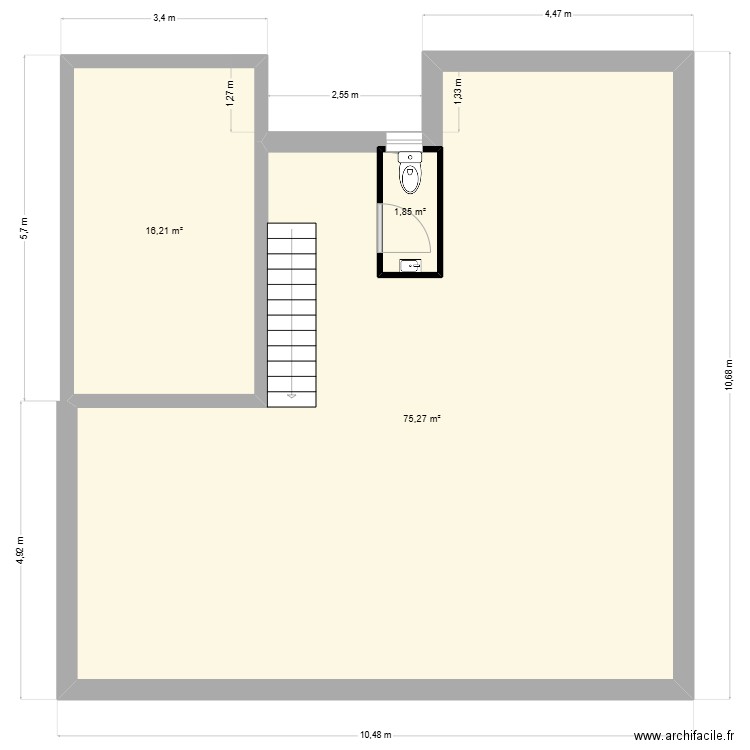 MAISON1. Plan de 3 pièces et 96 m2