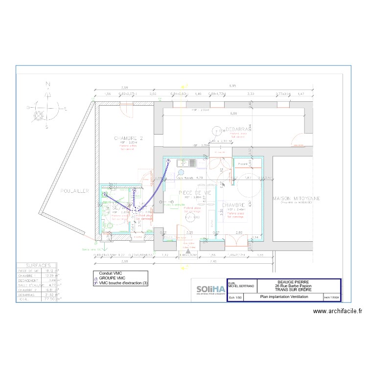 BEAUGE VMC. Plan de 0 pièce et 0 m2