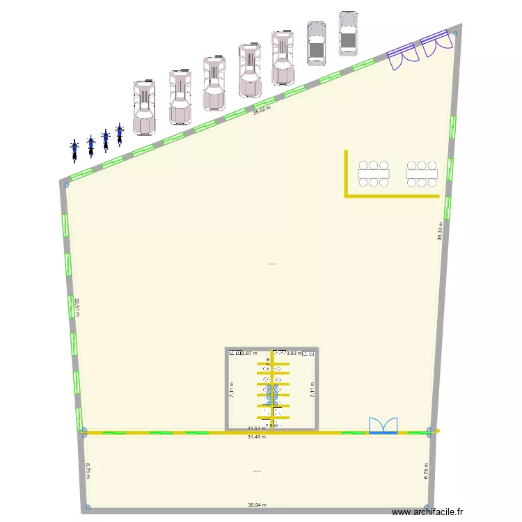 salle. Plan de 