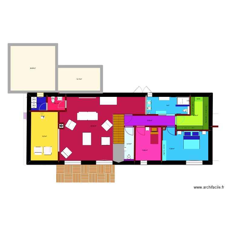 apres PC. Plan de 25 pièces et 330 m2
