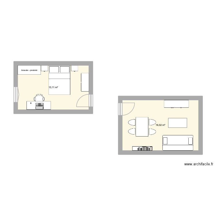 Neww life. Plan de 2 pièces et 29 m2