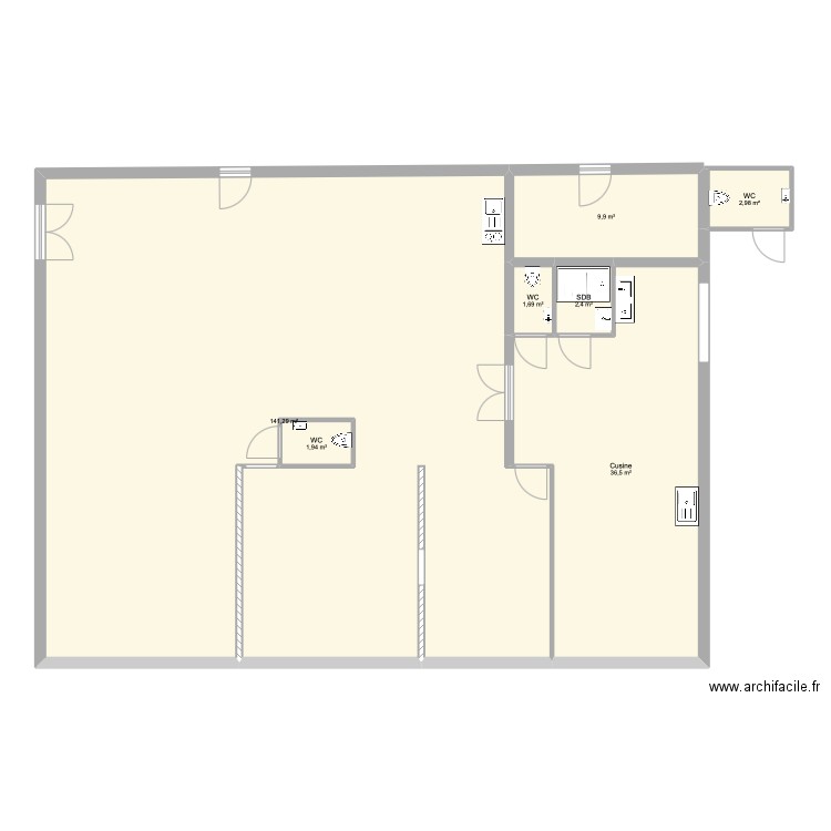 Longvic. Plan de 7 pièces et 197 m2