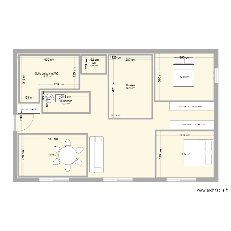 Villa projet idée plain pied bis. Plan de 0 pièce et 0 m2
