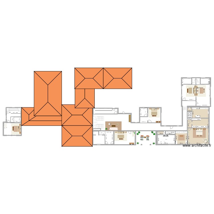 La Rémondière - Etage. Plan de 3 pièces et 106 m2