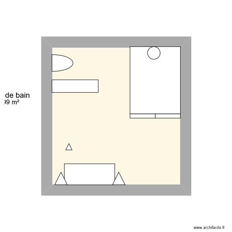 SLB. Plan de 1 pièce et 10 m2
