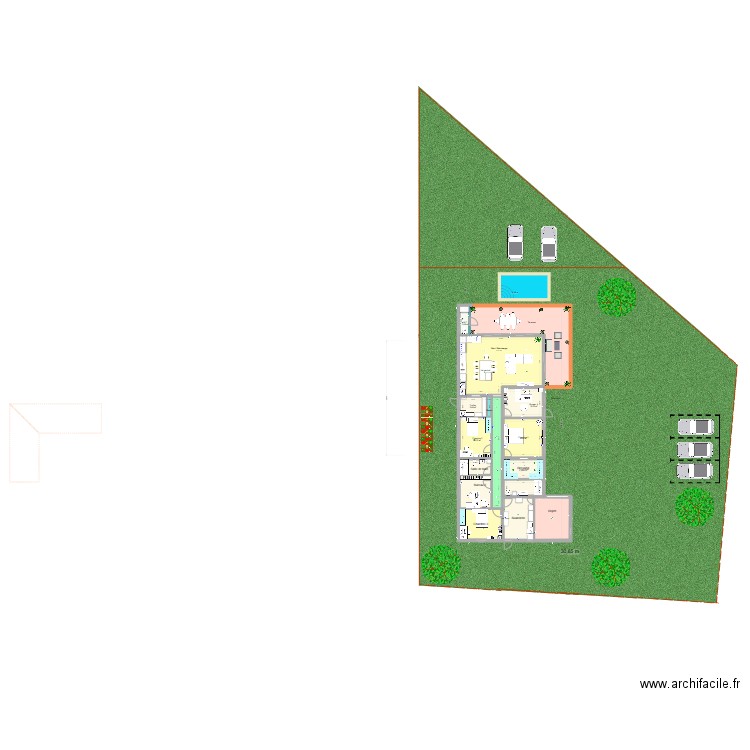 Maison 333-333-1. Plan de 16 pièces et 224 m2