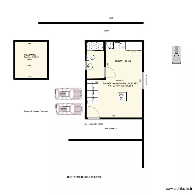 court saint etienne. Plan de 
