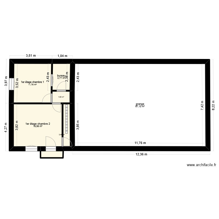 essai. Plan de 6 pièces et 124 m2