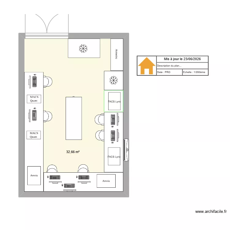 Labo 618 CBBA Expansion 2025/2026. Plan de 1  et 33 m²