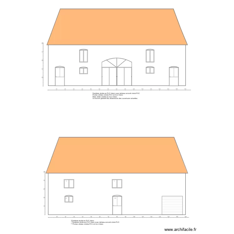 plan de facade sud. Plan de 