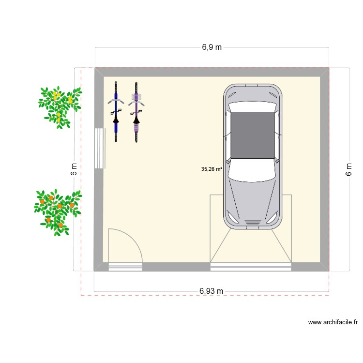 gararge. Plan de 0 pièce et 0 m2