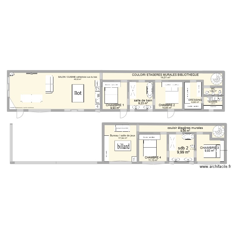 ARGOEUVES 3. Plan de 13 pièces et 162 m2