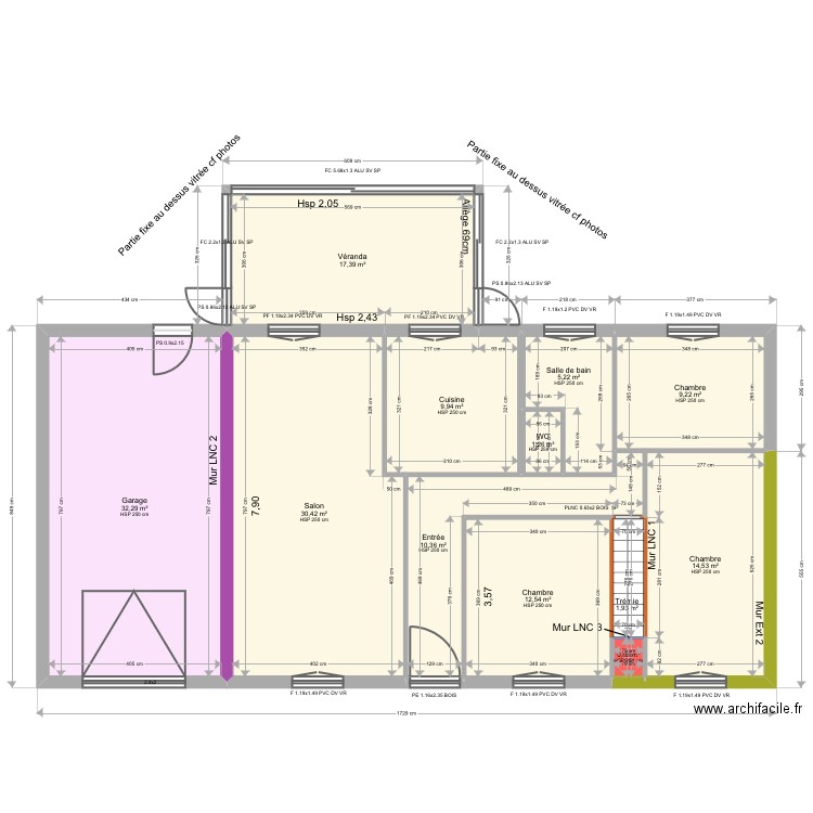 ML23053837. Plan de 14 pièces et 171 m2