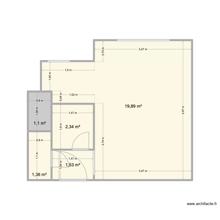 Appart mag Traveaux. Plan de 5 et 26 m² Appart mag Traveaux. Plan de 5 et 26 m²