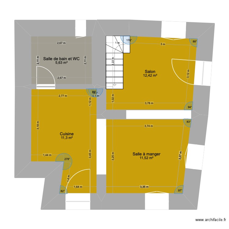 MAISON ACTUELLE. Plan de 4 pièces et 41 m2