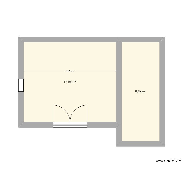 Josy. Plan de 2 pièces et 26 m2